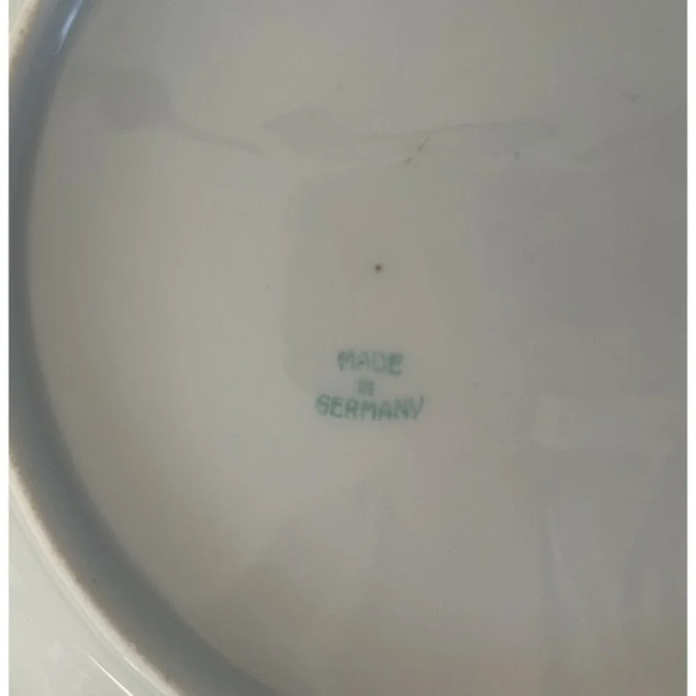 Vintage German Made‎ Artist Signed Serving Bowl Hand Painted By Rocheval Gold